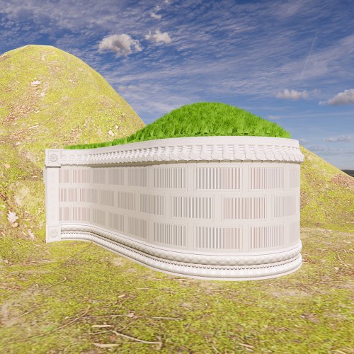 6尺8圆头直尾坟 传统石材坟墓