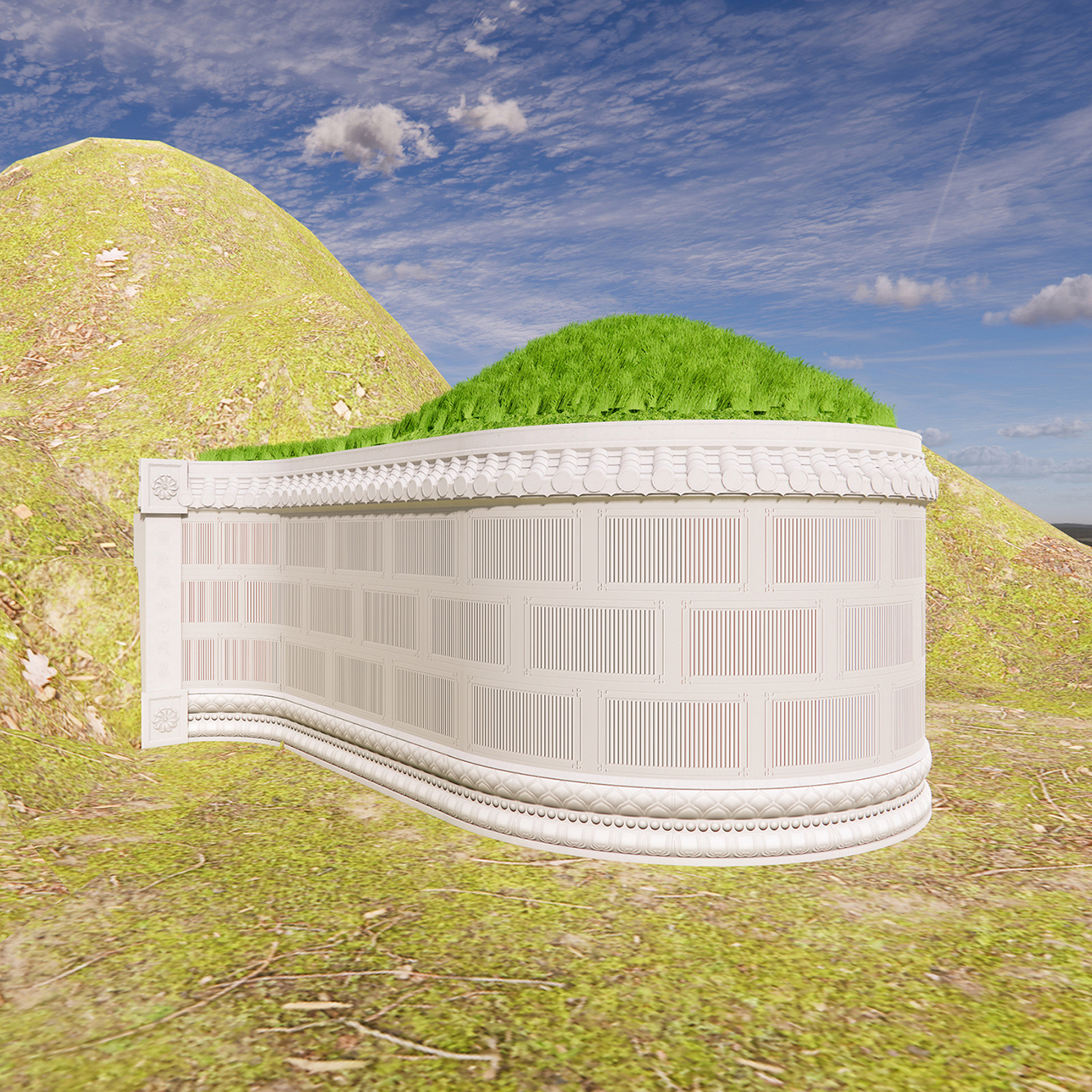 9尺8 圆头直尾坟 传统石材坟墓 正面图 侧面图 图片预览