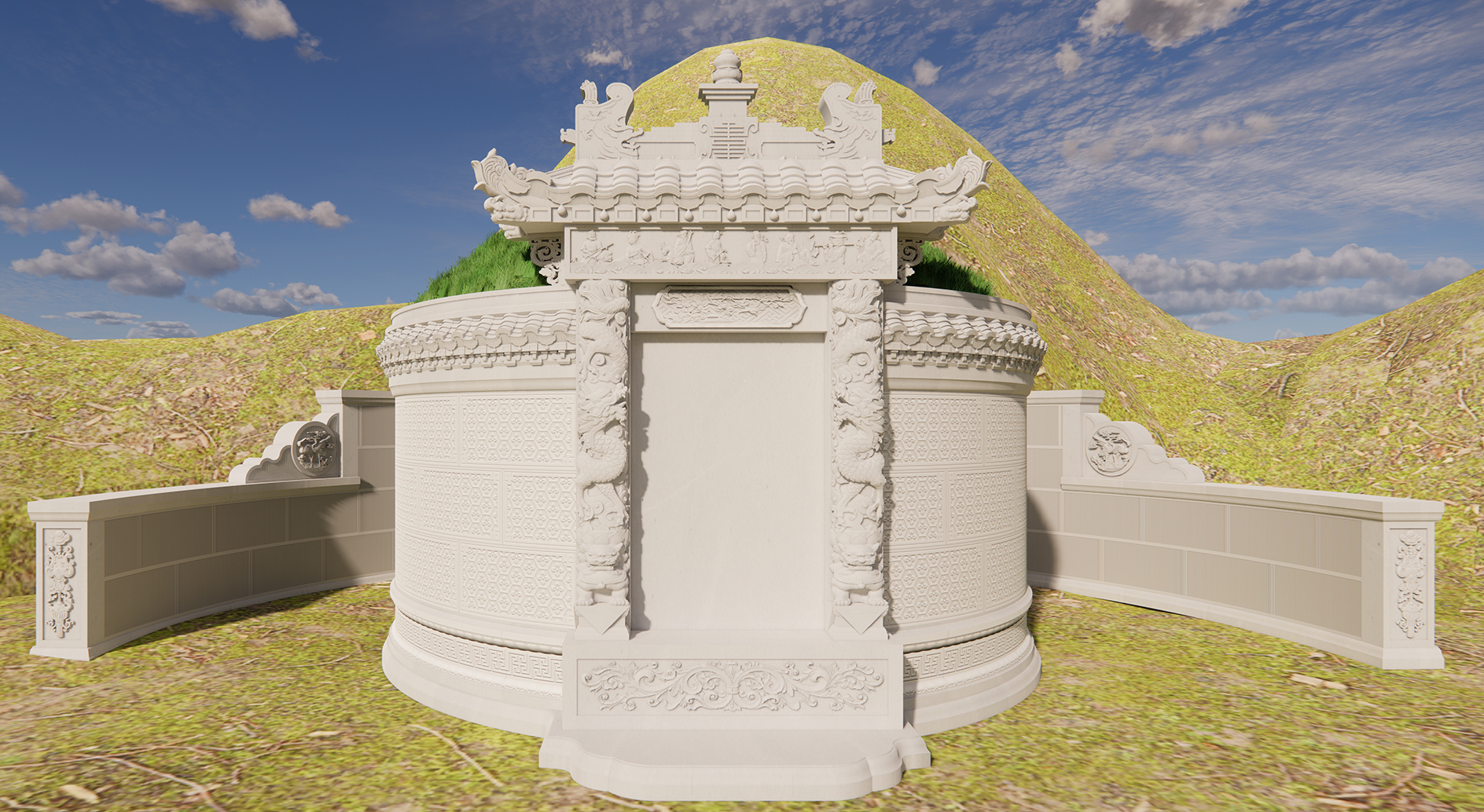 9尺6~9尺8 鱼尾坟+围手 加厚高端定制款