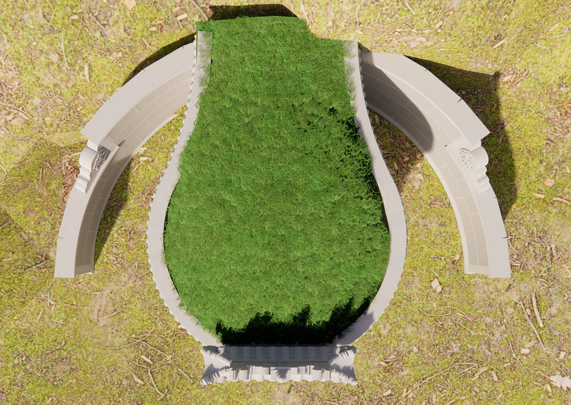 9尺6~9尺8 鱼尾坟+围手 加厚高端定制款 正面图 侧面图 图片预览